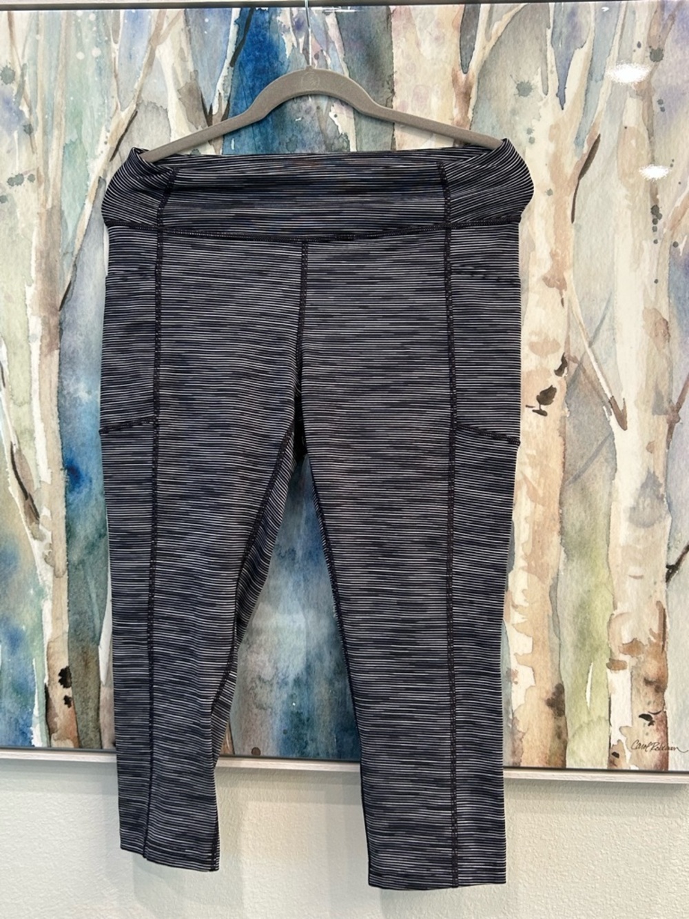tek gear Black and Gray Striped Capri Leggings